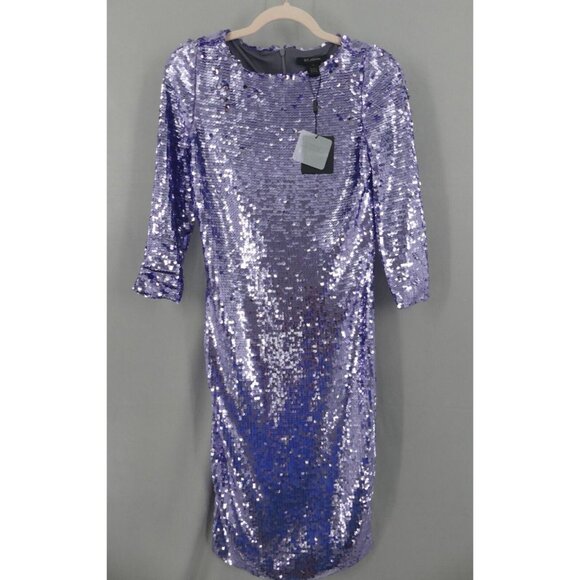ST. JOHN Womens 0 Scales Dress Sheath Lilac Evening NWT - Picture 2 of 11